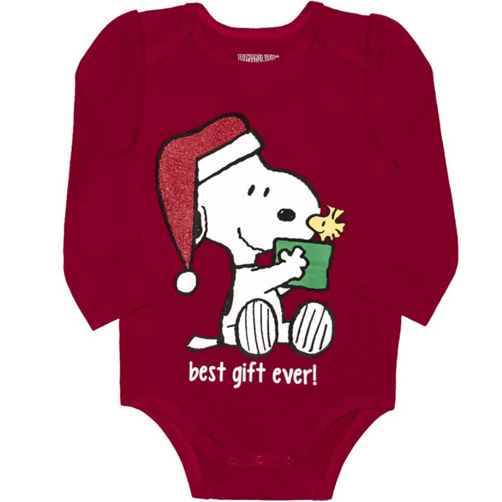 Okie Dokie Christmas Baby Girls Snoopy Bodysuit